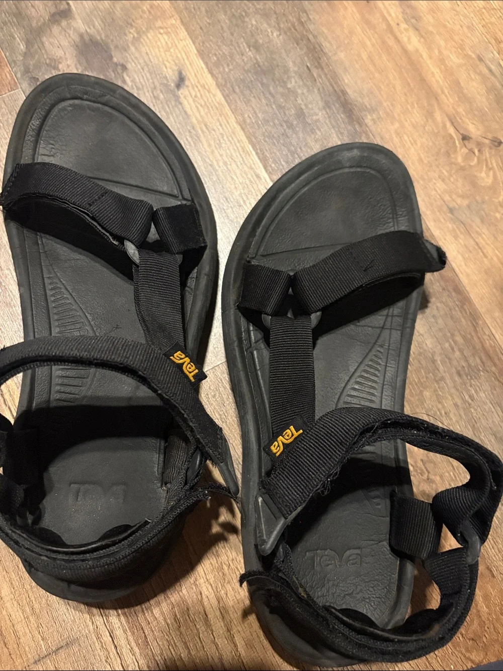 Teva Black Adjustable Sport-Strap Platform Sandals